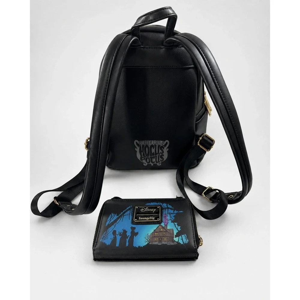 Loungefly Disney Hocus Pocus Binx Mini Backpack Wallet Set Black Halloween 2022